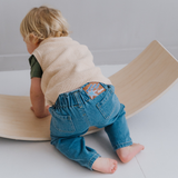 Πλεκτό βαμβακερό γιλέκο μπεζ