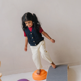 Πλεκτό βαμβακερό γιλέκο Ναυτικό μπλε