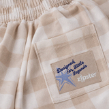 Gingham-avonturenbroek Oatmeal