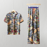 William Morris Ladies Pyjamas Set Strawberry Thief Navy Blue