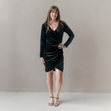 Paris Breastfeeding Velvet Dress Black
