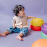 Πλεκτό βαμβακερό γιλέκο μπεζ