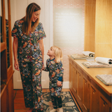 William Morris Children's PJ Set Strawberry Thief Navy Blue