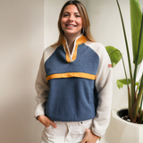 Θηλασμός Fleece ρετρό μπλε