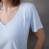 Breastfeeding T-Shirt V-Neck Baby Blue