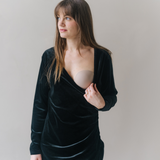 Paris Breastfeeding Velvet Dress Black