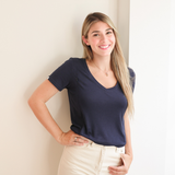 Breastfeeding T-Shirt V-Neck Navy Blue