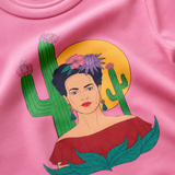 Børnet-shirt i oversize-størrelse, lyserød Frida