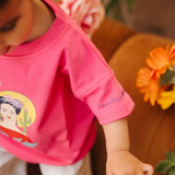 Børnet-shirt i oversize-størrelse, lyserød Frida