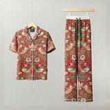 William Morris Damen Pyjamas Set Erdbeerdieb Rot