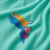 T-shirt i oversize til børn – Mint Frida Parrot