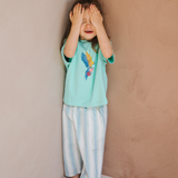 T-shirt i oversize til børn – Mint Frida Parrot