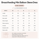 Breastfeeding Mini Balloon Sleeve Dress Green